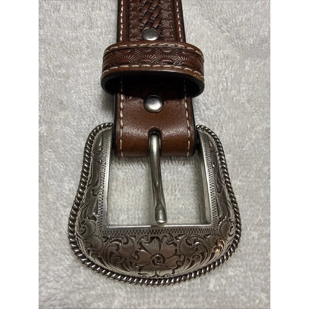 Nocona Braided Southwestern Design Genuine Leather Western Belt 28